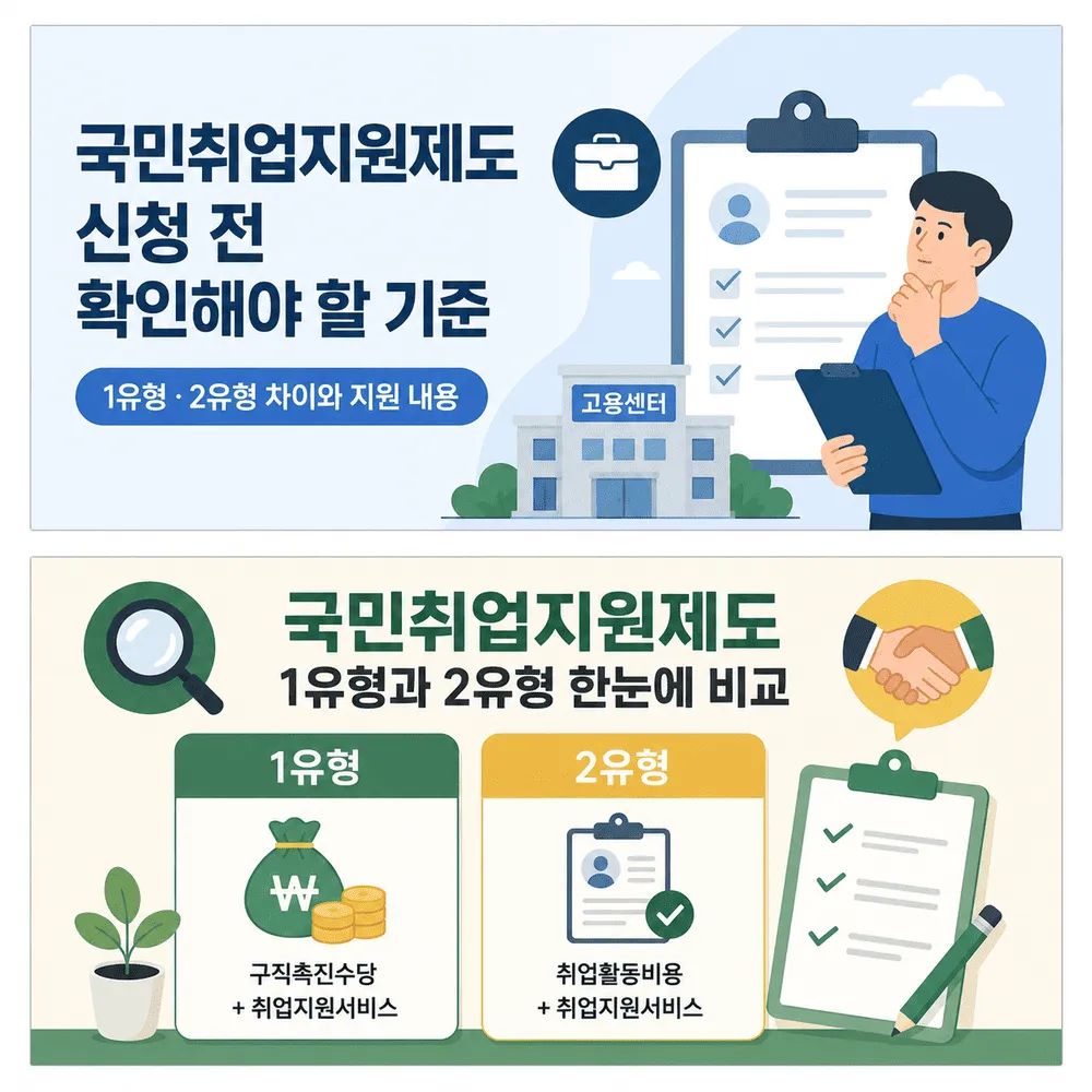 국민취업지원제도 유형별 신청 기준 정리