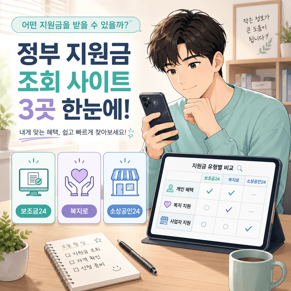 정부지원금 조회 사이트별 차이와 확인 순서